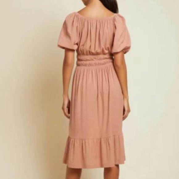 NWT Nation LTD Fabia shirred midi dress in Bisou - Picture 4 of 5